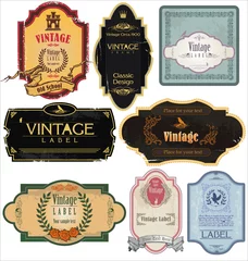 Cercles muraux Poster vintage Collection d& 39 étiquettes vintage