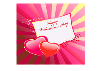 Valentine's day vector background with two hearts