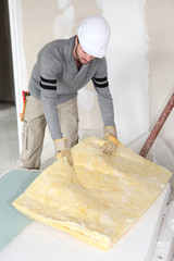 plasterer doing repairs in house