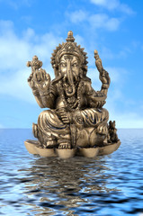 god Ganesha on water