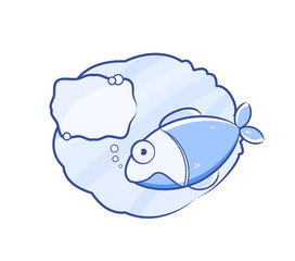 Fish Talk. Bubble Chat Sign