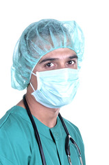 Young doctor / surgeon with stethoscope