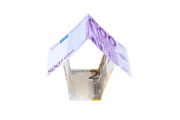 House made of euro banknotes
