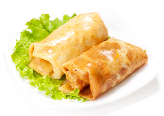 Rolled pancakes - russian blini