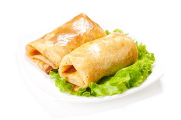 Rolled pancakes - russian blini