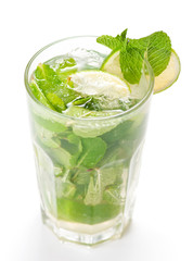 Mojito cocktail on white