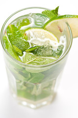 Mojito cocktail on white