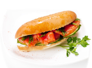 Sandwich with smoked salmon