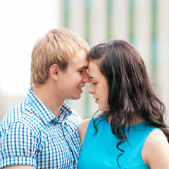 Portrait of a beautiful young happy couple