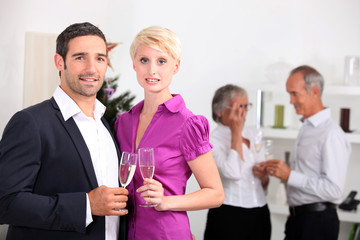 Couple having a get-together