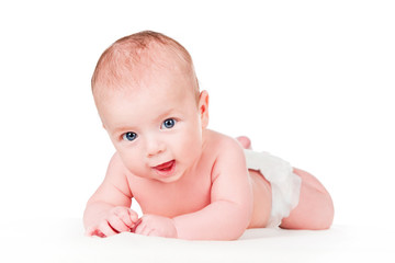 beautiful baby, isolated on white