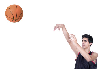 basketball player throwing the ball