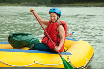 Obraz premium Girl with paddle