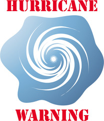 Hurricane warning icon on white vector