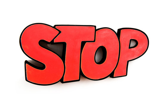 Stop sign on a white background.