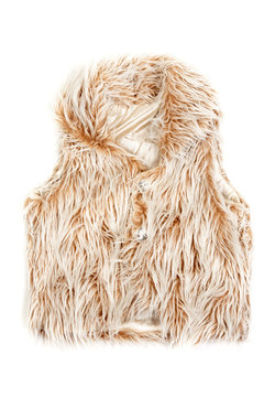 Beige Fur Vest Women