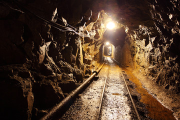 Mine tunnel with path