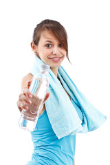 woman with bottle of water