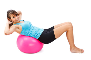 Fototapeta premium Woman with fitness ball
