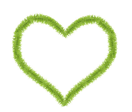 heart shaped from small green grass
