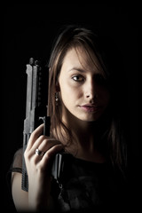Obraz premium Sexy Gun Woman