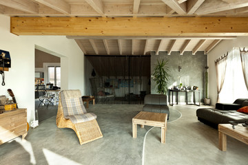 interior new loft, ethnic furniture, living room