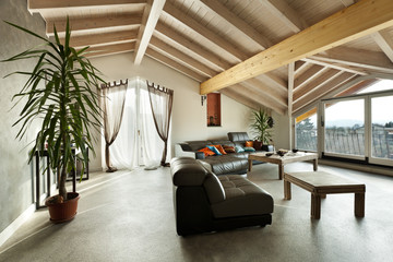 interior new loft, ethnic furniture, living room