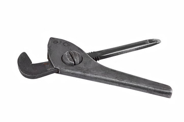 Adjustable gas wrench, isolated on white background