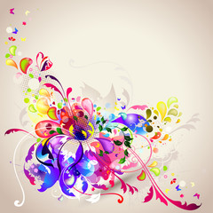 background with abstract flower in the corner