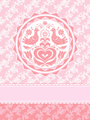 Decorative pink greeting card