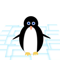 cute penguin on ice
