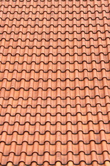 Red roof clay tiles