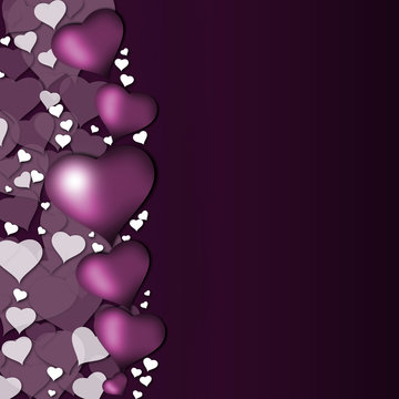 Card width purple hearts