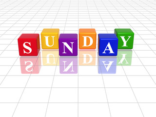 sunday in 3d coloured cubes