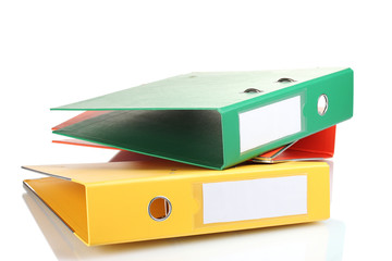 Office folders isolated on white