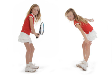 fillette jouant avec console de jeu sport