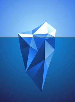 Stylized image of frozen diamond in iceberg shape