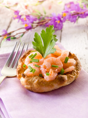 appetizer canape with shrimp