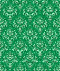 Bezszwowa powtarzalna zielona tapeta kwiatowa - obrazy, fototapety, plakaty