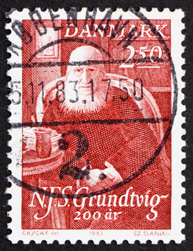 Postage stamp Denmark 1983 N. F. S. Grundtvig, poet