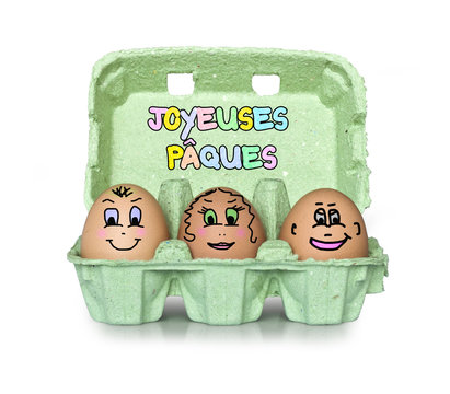Boite d'oeufs Joyeuses P&acirc;ques