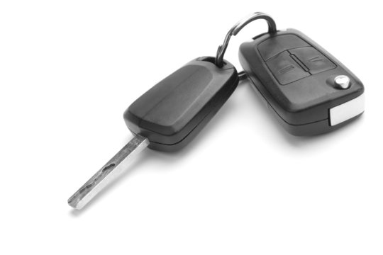 A studio shot of car keys