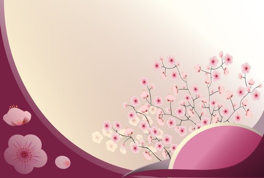 Card width pink flovers
