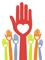 Love and peace vector.