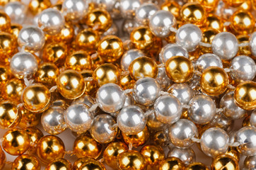 Background of gold and silver  beads