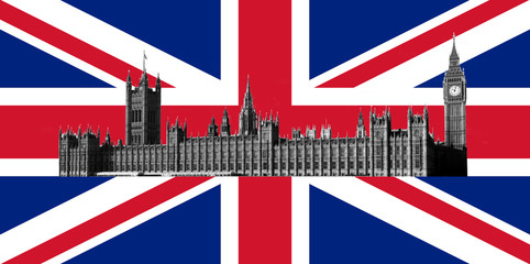 Fototapeta na wymiar Polska British Flag i Big Ben