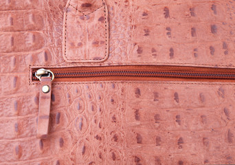 Close up shot of hand bag zipper