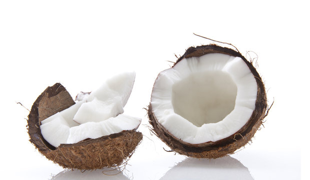 Coconut  on a white background