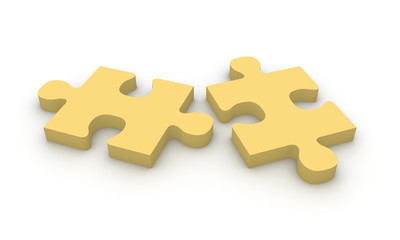 Obraz premium Two beige puzzle pieces