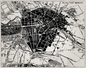 Obraz premium Historical map of Berlin, Germany.